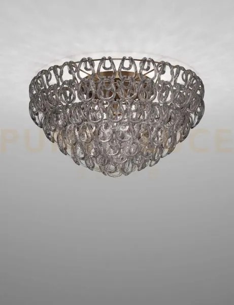 Giogali lampadadario a soffitto 80 cristallo fume' e bronzo opaco 5...