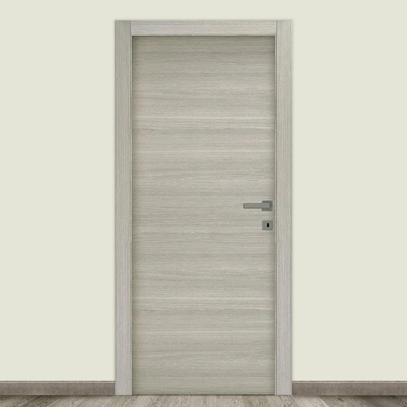 Porta interna a battente Flint in MDF colore rovere grigio, L 80 x H 210 cm, apertura reversibile