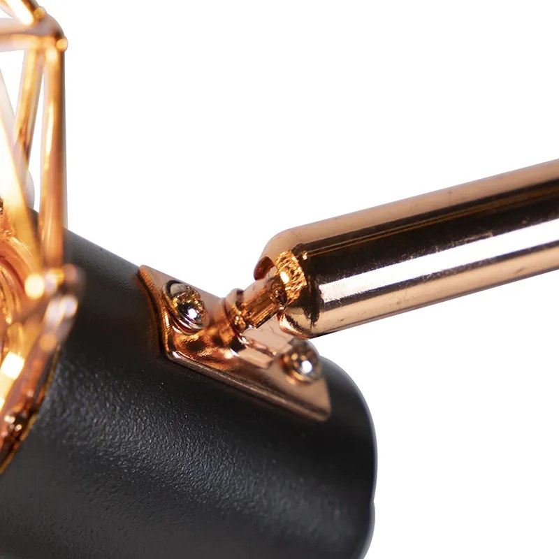 Lampada da terra nera con rame 3 luci - Mesh