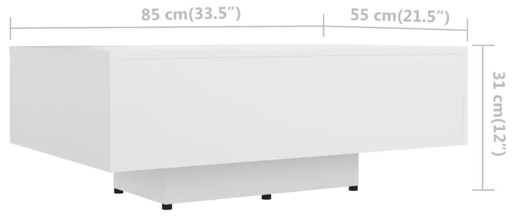 Tavolino da Salotto Bianco 85x55x31 cm in Legno Multistrato