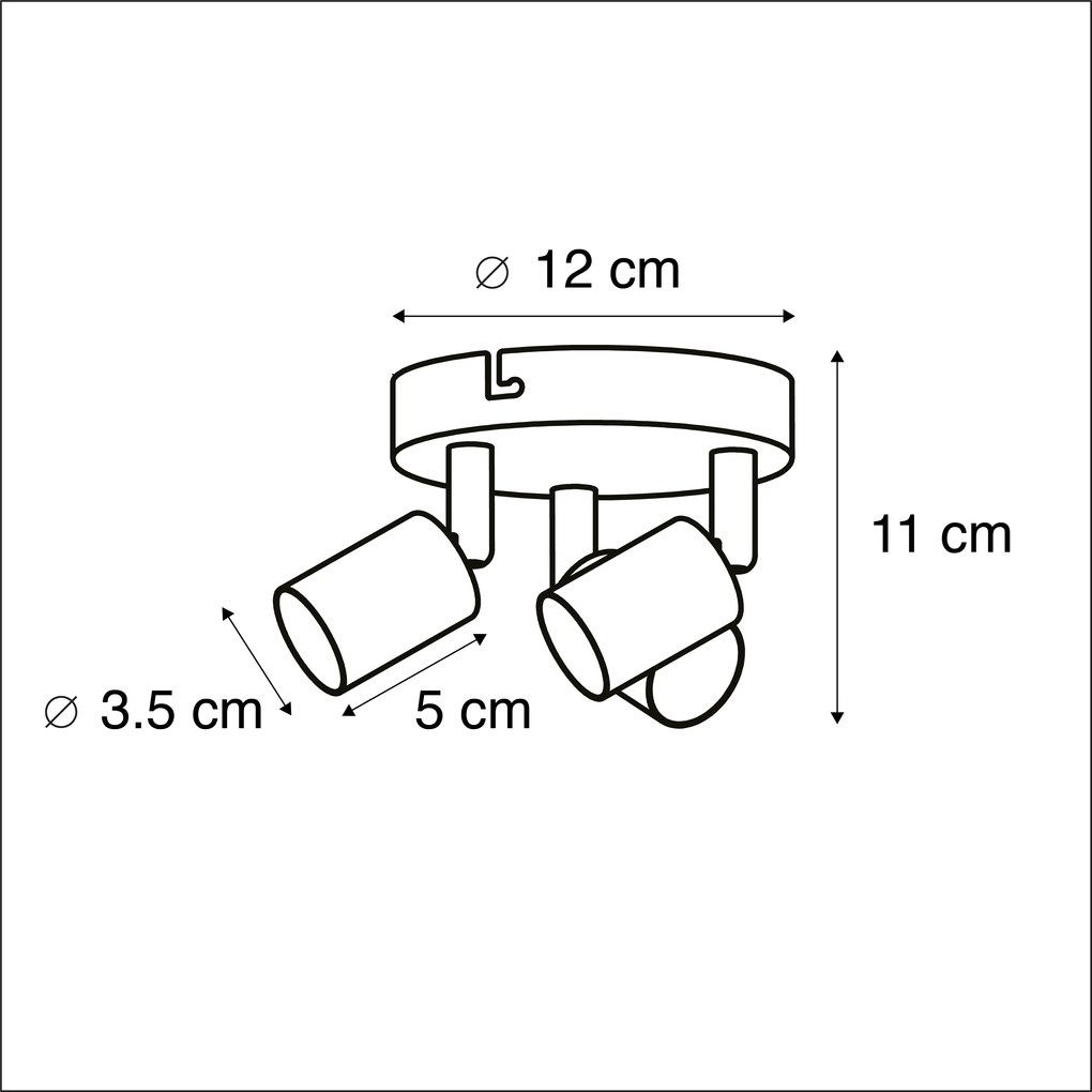 Faretto moderno bianco orientabile rotondo 3 luci - Jeany
