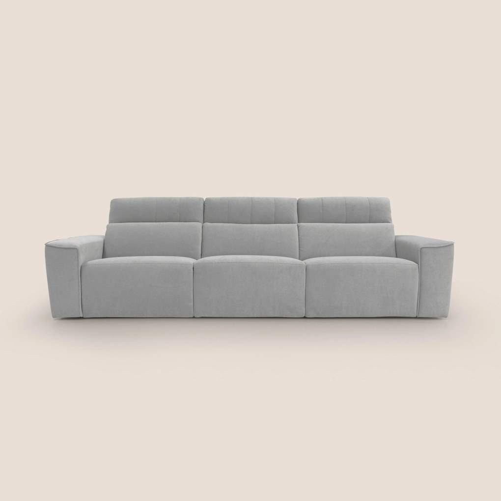 Clark Divano modulare 3 sedute con opzione relax elettrico in tessuto smacchiabile impermeabile T17 grigio