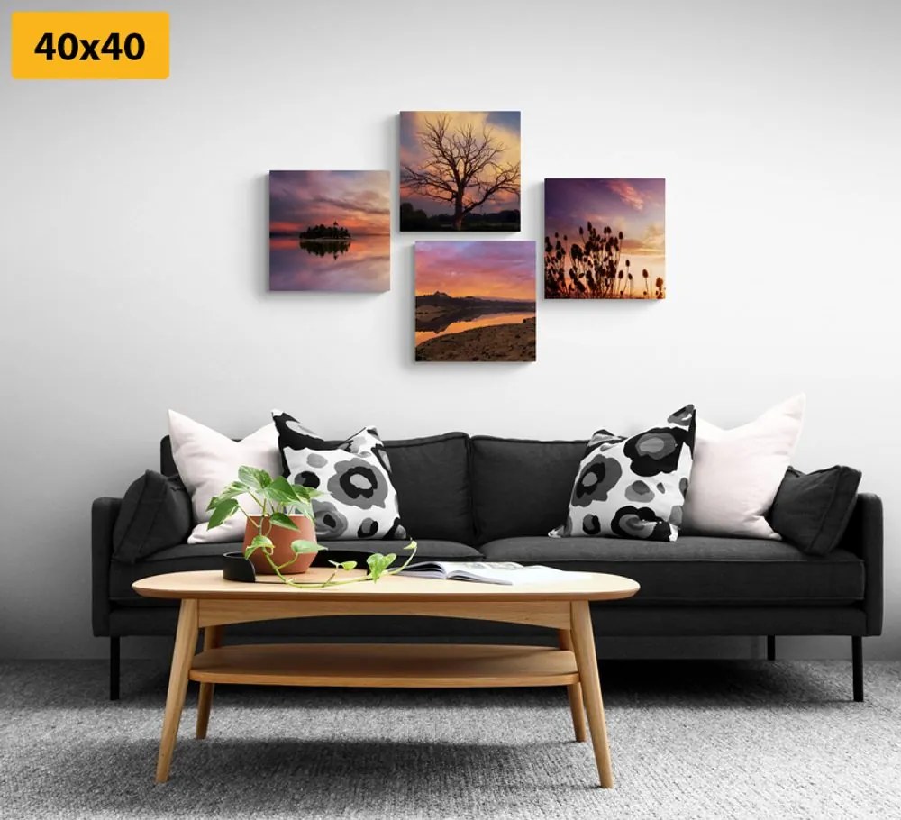 Set di quadri – Natura piena di colori romantici