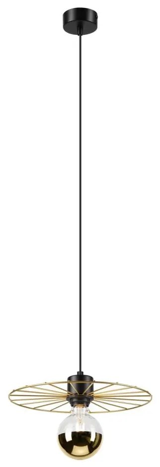 Lampadario a sospensione con filo MONTANA 1xE27/15W/230V diametro 30 cm oro/nero