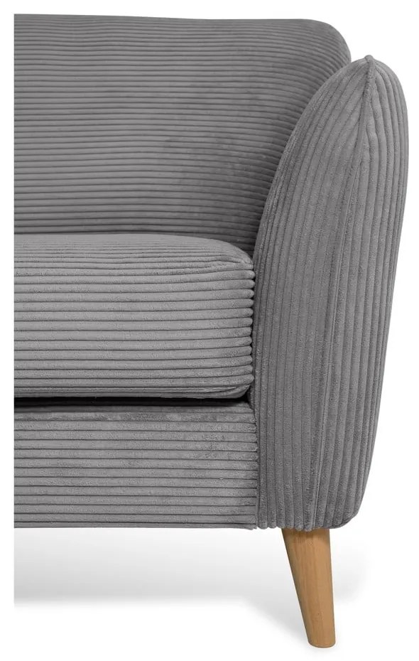 Divano angolare in velluto a coste grigio scuro (angolo sinistro) Paris - Scandic