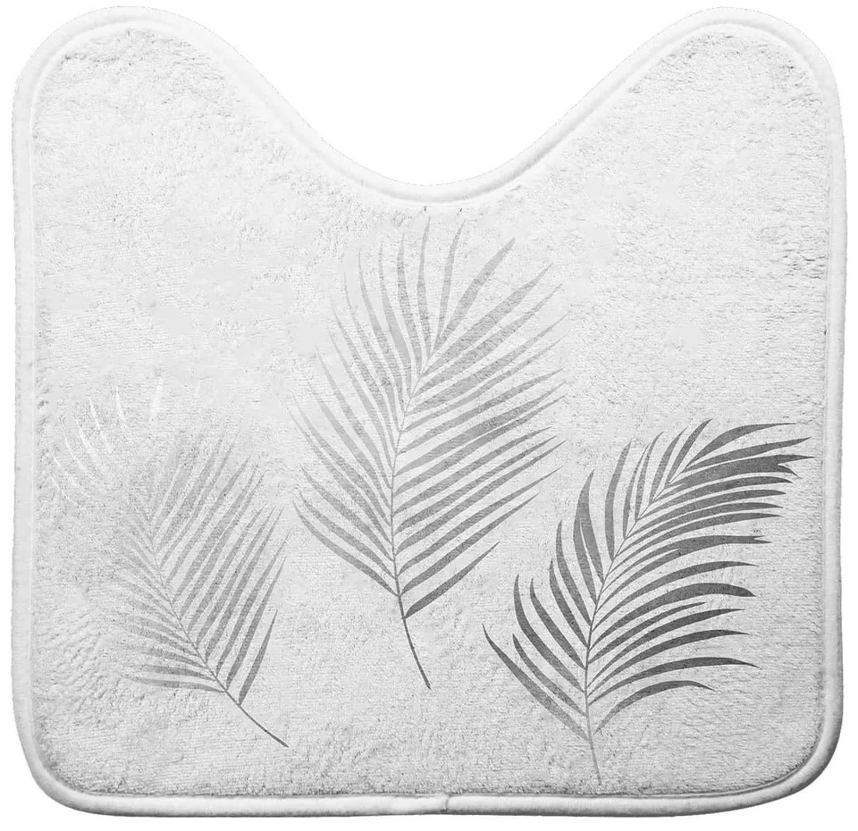 Tappetino per il bagno bianco e argentato per WC 45x45 cm Orbella – douceur d'intérieur