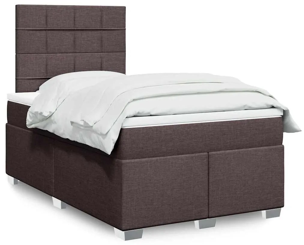 Giroletto A Molle Con Materasso Marrone Scuro 120x200cm Tessuto /