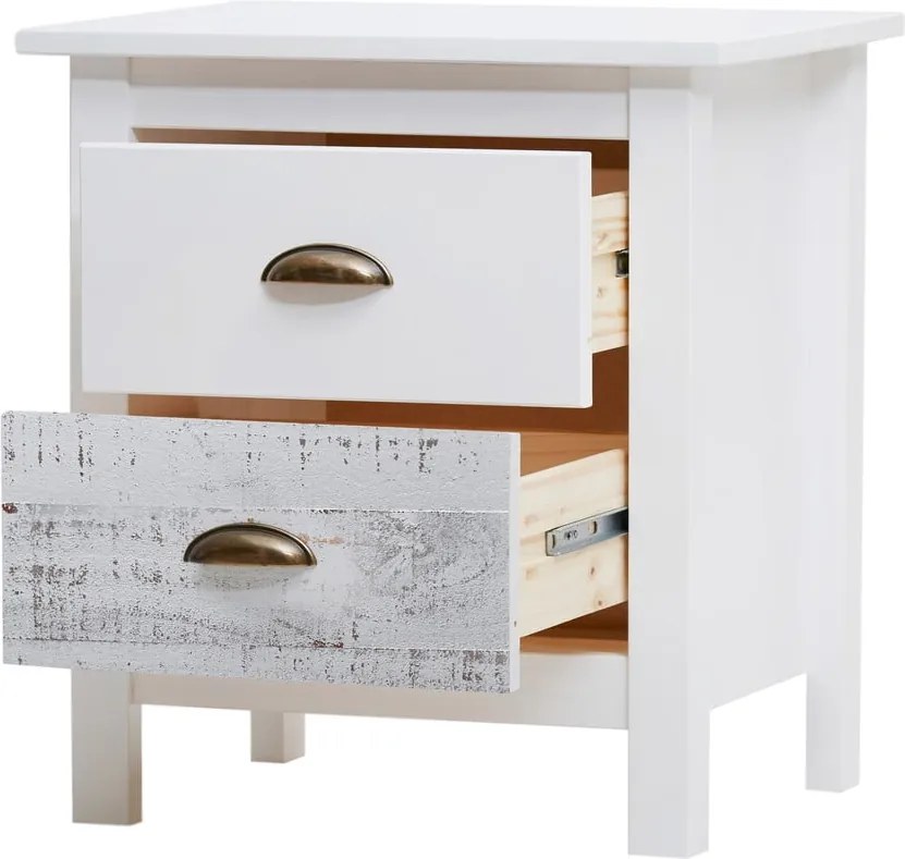 Comodino bianco e grigio , 46 x 50 cm Romantica - Marckeric