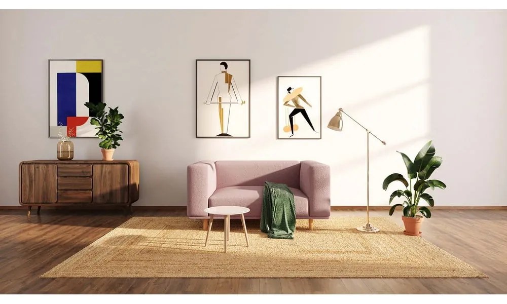 Poltrona relax rosa in tessuto bouclé Kukumo - Ame Yens