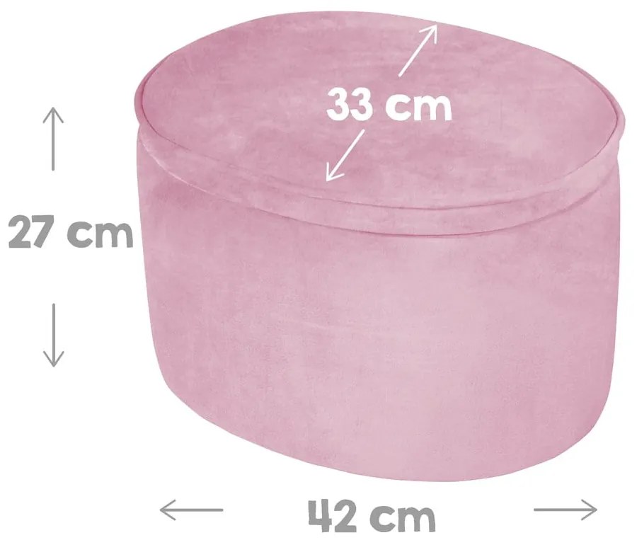 Pouf per bambini in velluto rosa chiaro Lil Sofa - Roba