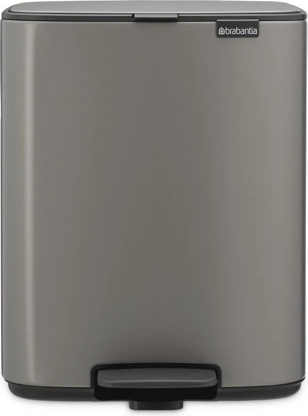 Cestino per la spazzatura grigio in acciaio con pedale 12 l Bo – Brabantia