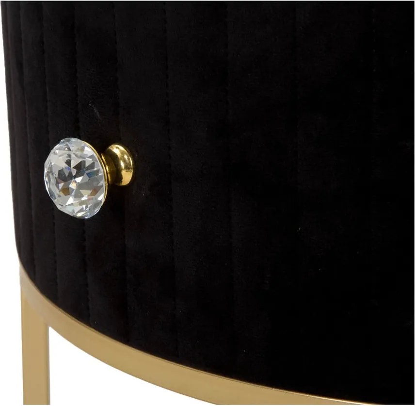 Comodino in nero e oro Montpellier - Mauro Ferretti