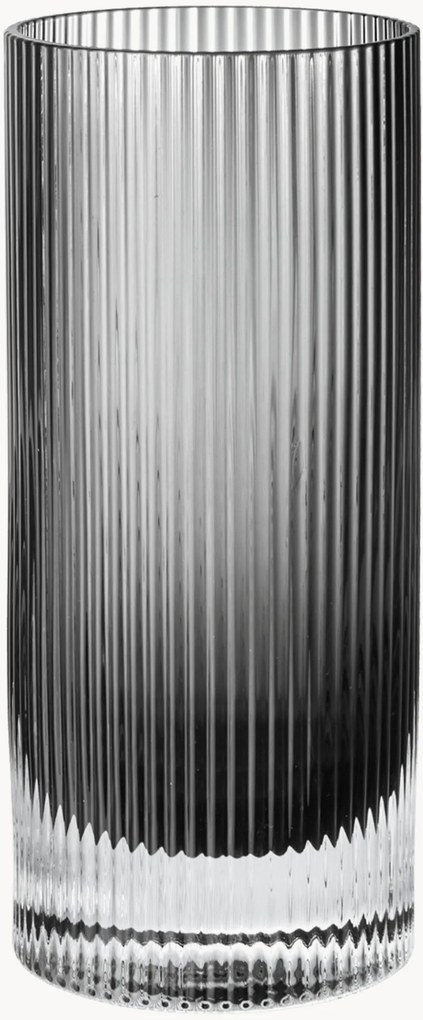 Set di 2 bicchieri da long drink in vetro soffiato con scanalatura in rilievo Ripple, 480 ml