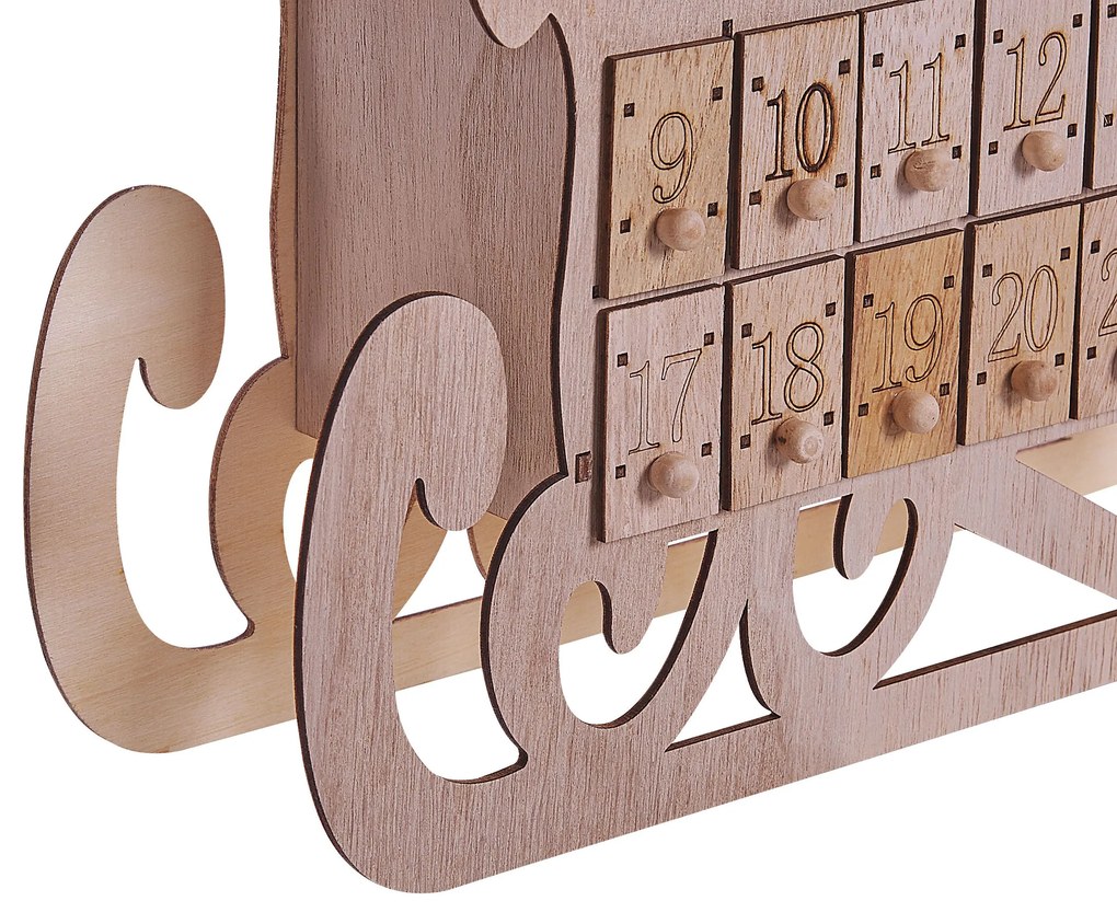 Calendario avvento LED legno chiaro IMPALA Beliani