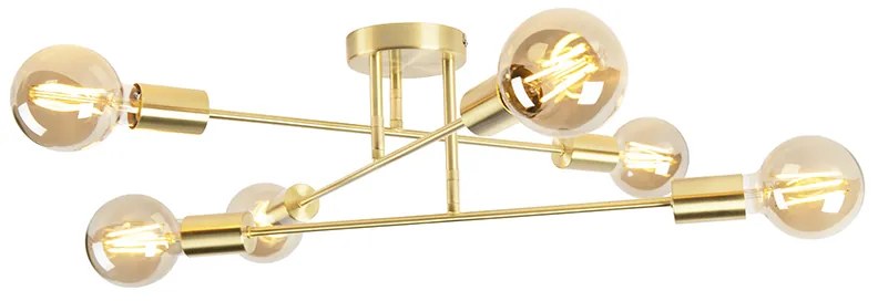 Plafoniera Art Déco intelligente in ottone con 6 G95 WiFi - Sydney