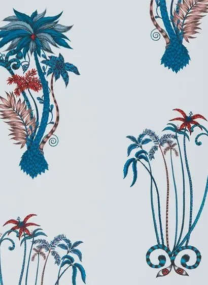 Clarke & Clarke Carta da parati Jungle Palms - Blue