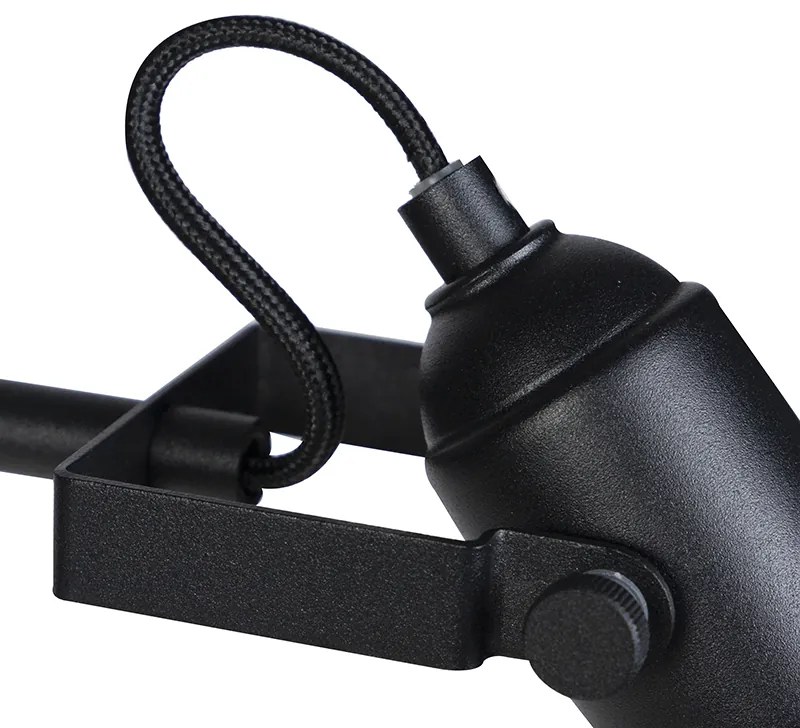Lampada da terra industriale nera con oro 1 luce - Tommy