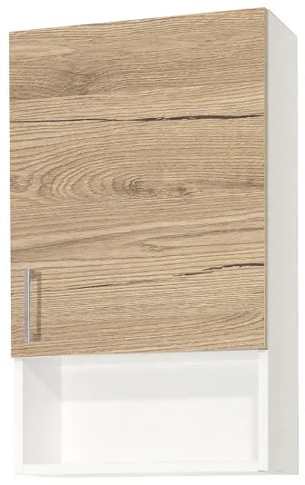 Pensile sospeso con vano a giorno e anta DX 43x22 Quercia Naturale