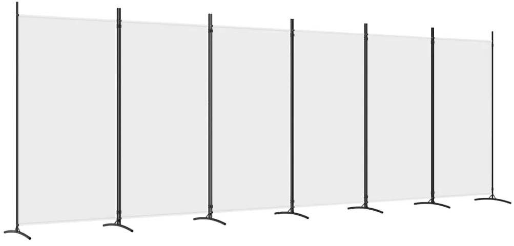 Divisorio a 6 pannelli bianco 520x180 cm tessuto