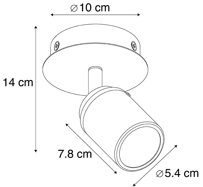 Faretto moderno per bagno in acciaio IP44 - Ducha