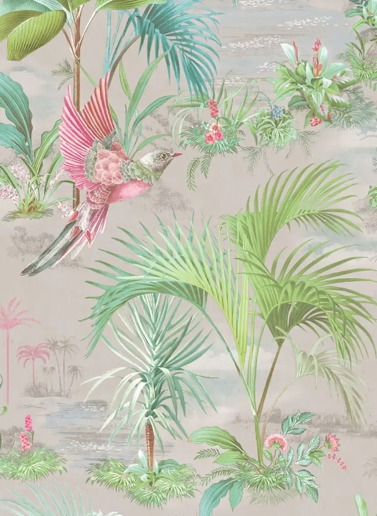 Eijffinger Carta da parati Palm Scenes - Grau