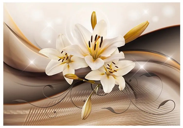 Fotomurale  Golden Lily  Colore Marrone, Dimensioni e Misure 350x245