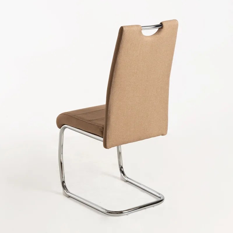 Pack 4 Sedie Hallen Tessuto - Marrone Chiaro