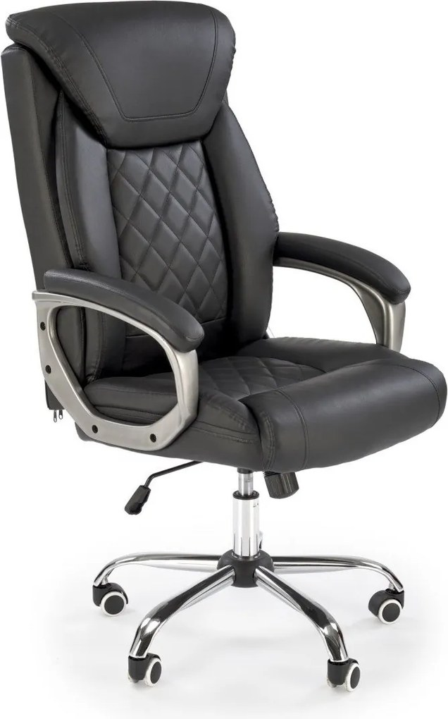 Sedia da ufficio Helder in ecopelle nera - H120 cm
