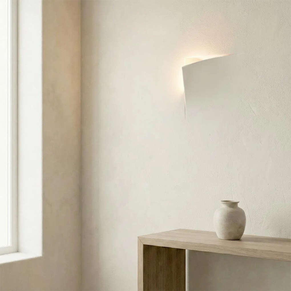 Applique da Incasso E14 FOLD Quadrata in Gesso Pitturabile