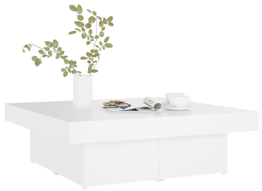 Tavolino da salotto bianco 90x90x28 cm in truciolato