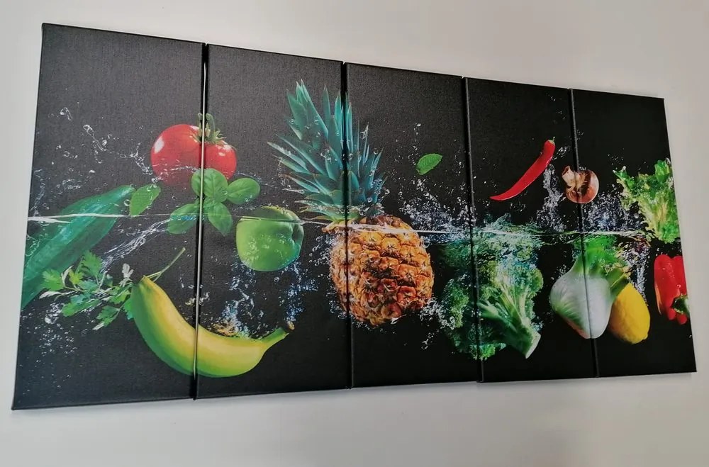 Quadri 5 pezzi – Frutta e verdura biologica