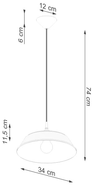 Sollux SL.1328 - Lampadario a sospensione con filo FRIKA 1xE27/15W/230V diametro 34 cm nero