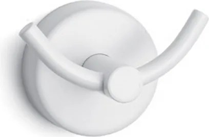 Kamalu - Appendino doppio gancio design curvo in acciaio inox finitura bianca opaca | Monde-B