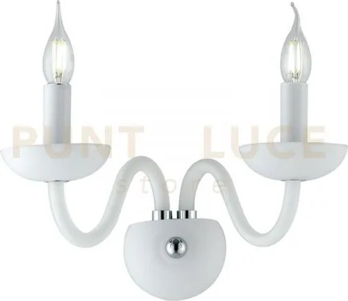 Applique a parete alfiere bianca e cromo 2 luci attacco e14 12x23x26cm