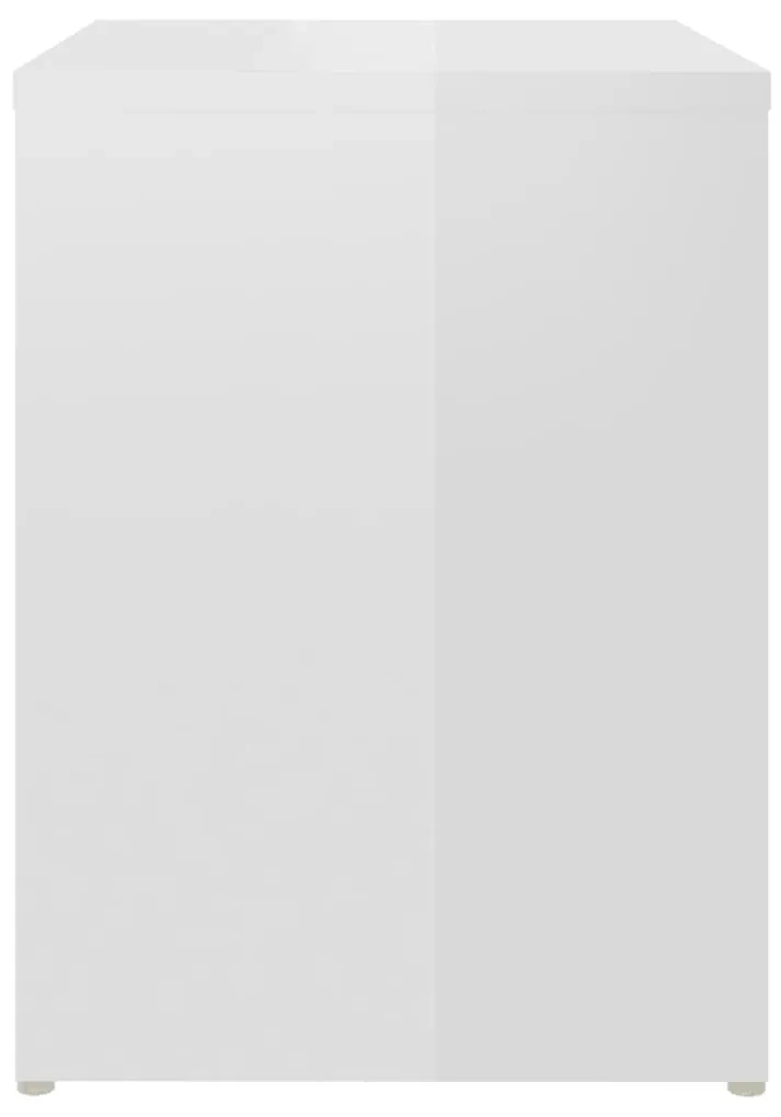 Comodini 2 pz bianco lucido 40x30x40 cm in legno multistrato