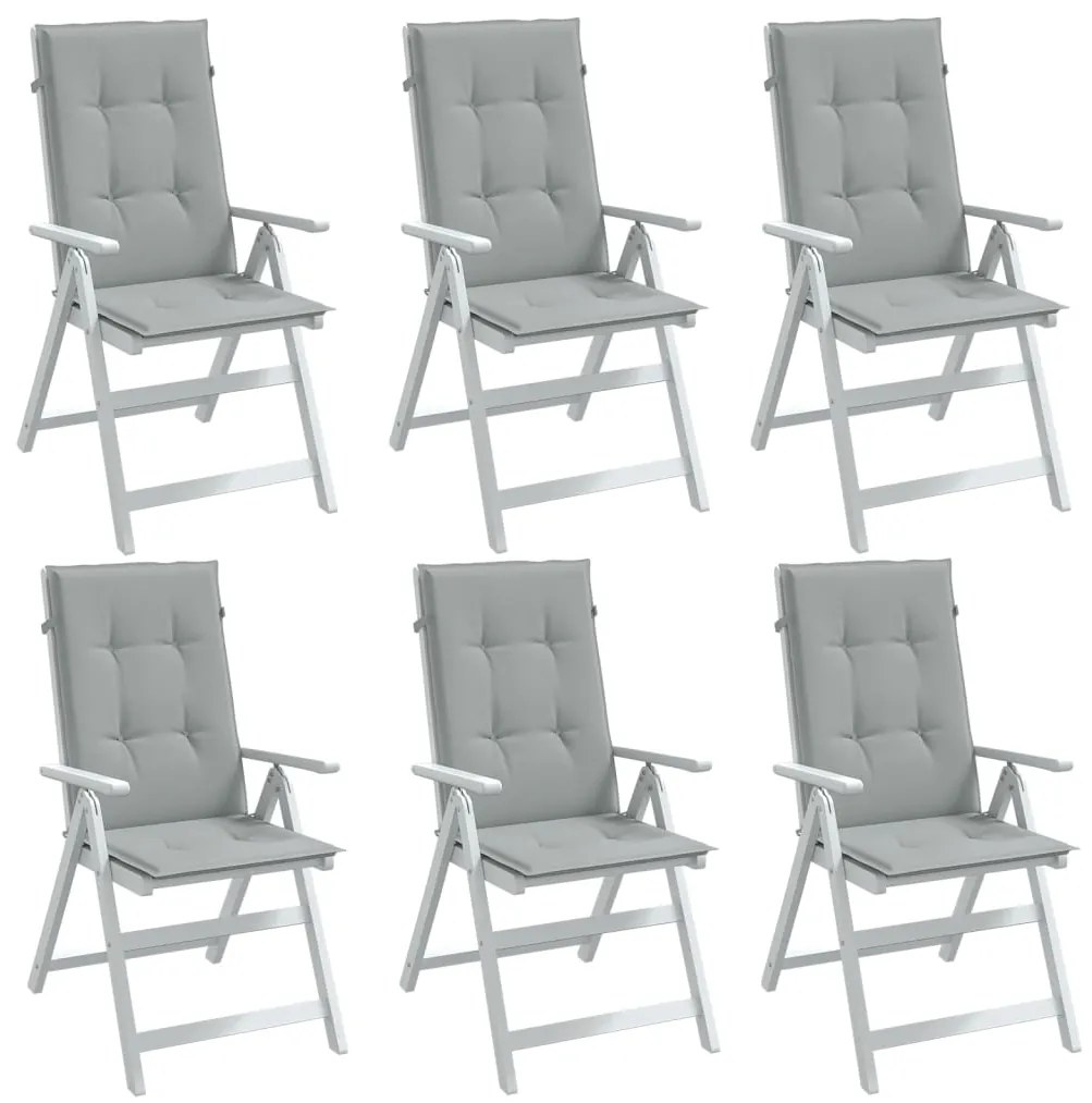 Cuscini Sedia Schiena Alta 6 Grigio Mélange 120x50x4 Tessuto /