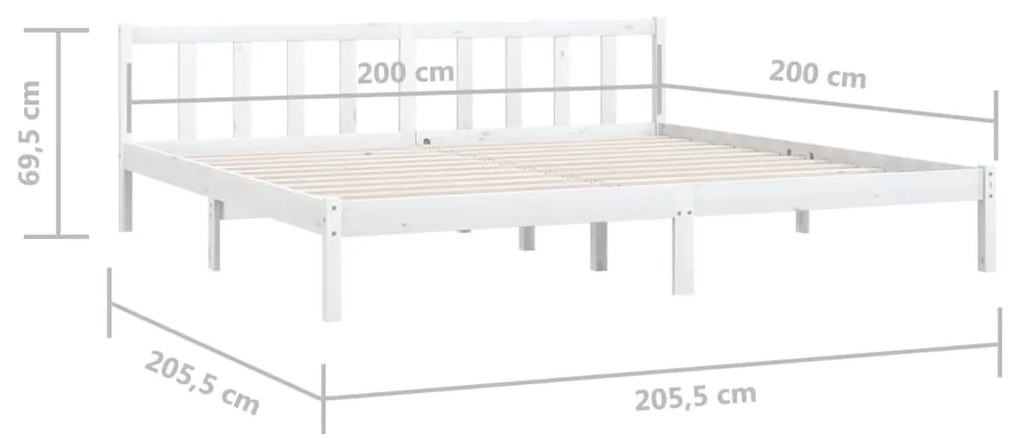 Giroletto Bianco in Legno Massello di Pino 200x200 cm