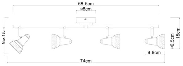Globo 56134-4 - Faretto LED ALASKA 4xLED/4W/230V cromo lucido