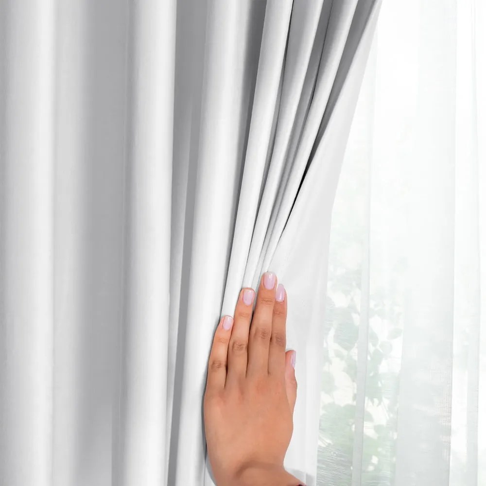 Tenda parzialmente oscurante bianca in velluto 140x270 cm Pleat – Restilo