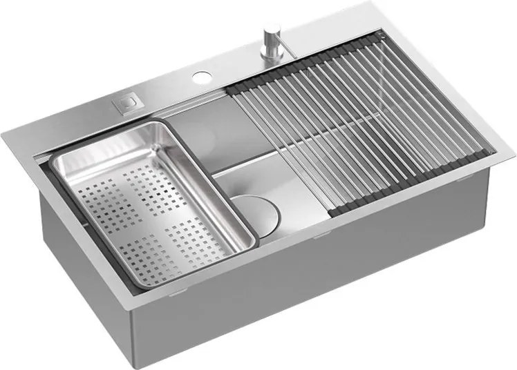 Lavello in acciaio BURT 110 WORKSTATION BRUSH NICKEL