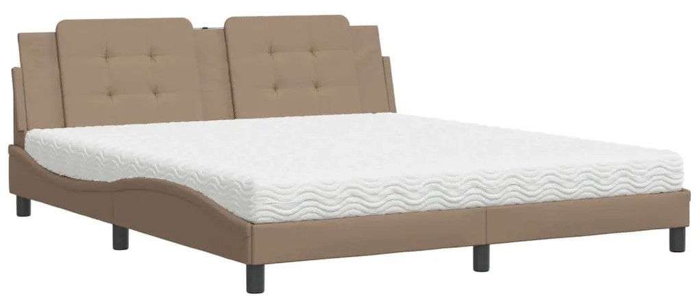 Letto con materasso cappuccino 180x200cm similpelle