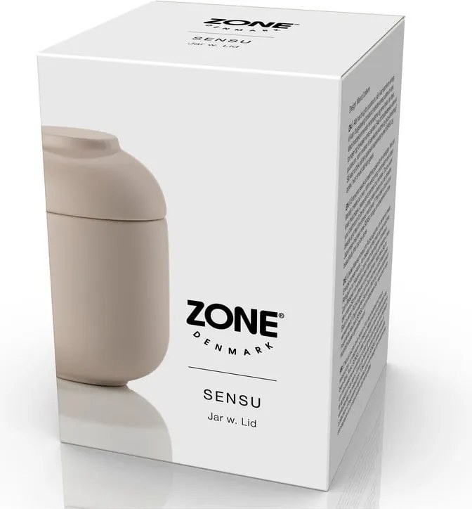 Organizer da bagno beige in gres per dischetti di cotone Sensu – Zone