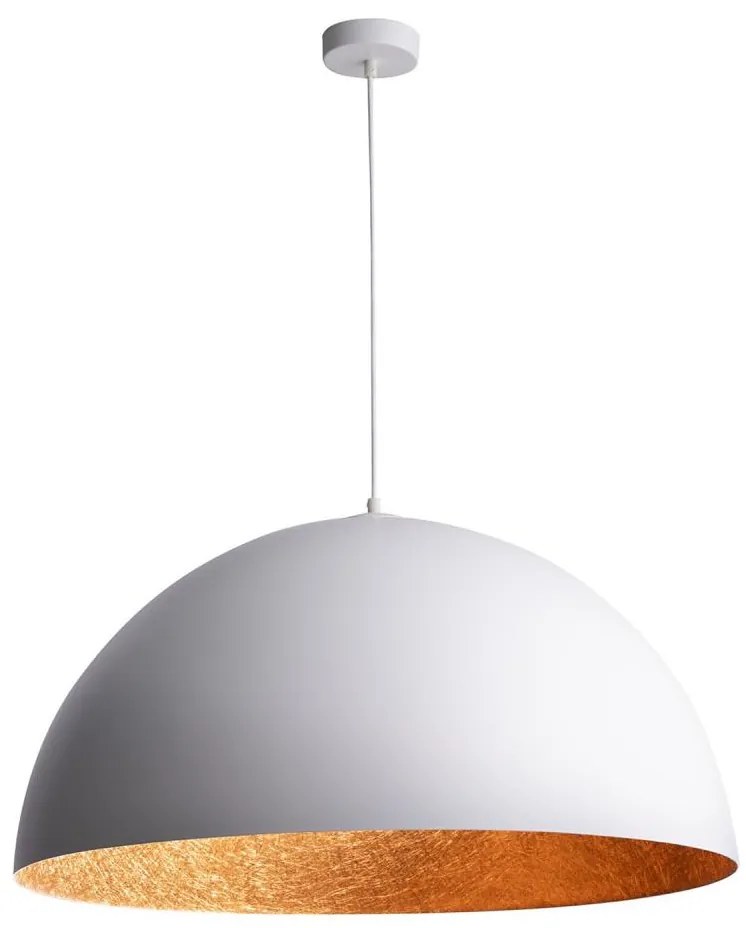 Lampadario a sospensione con filo SFERA 1xE27/60W/230V diametro 35 cm bianco/rame