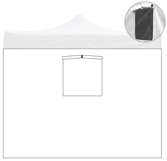 Telo laterale 3x2mt bianco impermeabile con finestra per gazebo richiudibile MARKET-PRO