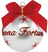 Pallina Natale Buona Fortuna perlata 10 cm