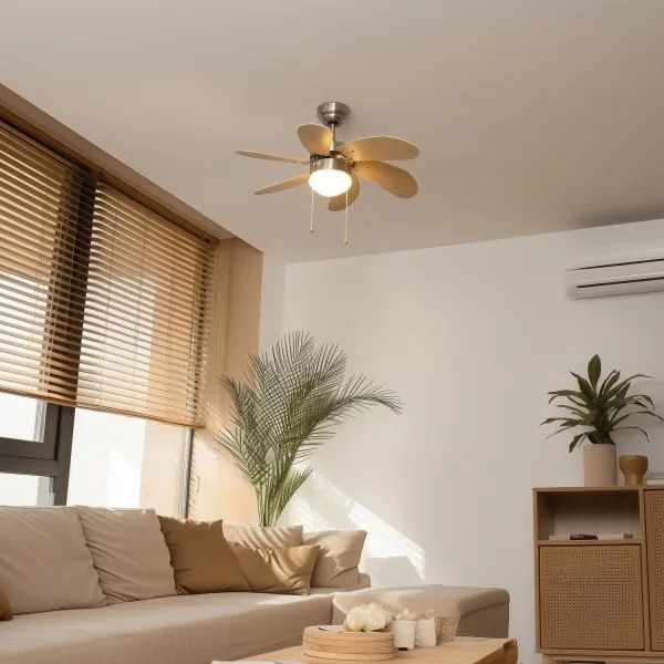 ZEVENTI - Ventilatore da soffitto FAMARA 1xE14/60W/230V beige