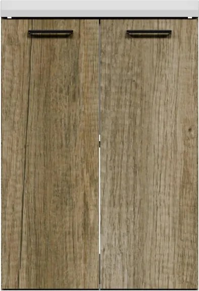 Mobile da bagno a terra L 60 x H 82.5 x P 60 cm marrone opaco, 2 ante COLAVENE Large