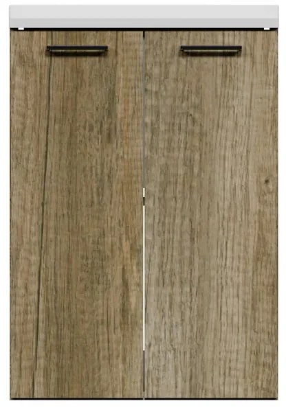 Mobile da bagno sotto lavabo COLAVENE Large marrone opaco L 60 x H 82.5 x P 60 cm 2 ante, lavabo non incluso