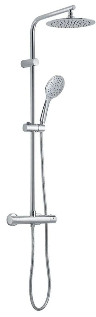 Colonna Doccia Con Miscelatore Termostatico Kit Doccetta e Deviatore a 2 Vie Gedy "Easy Mix 02" Cromo Lucido