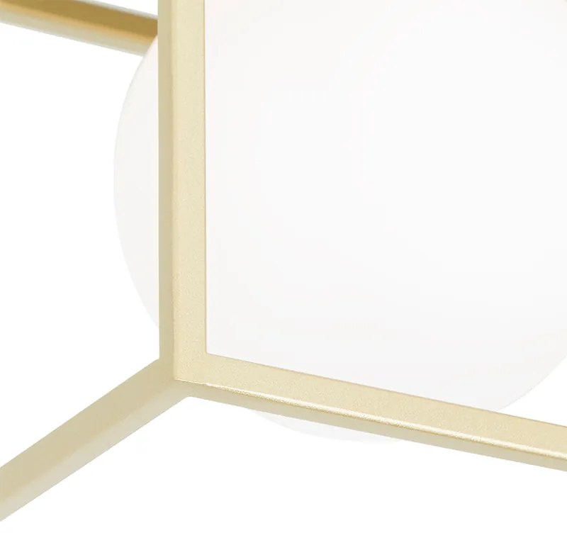 Plafoniera di design oro con vetro bianco 2 luci - Aniek